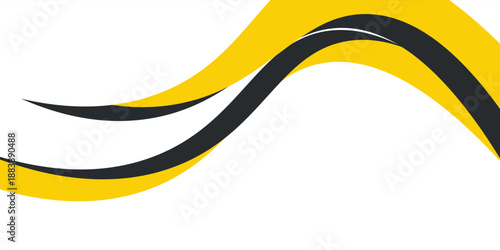 Abstract Yellow Black Wave Background Design with Empty Space for Text Template. vector banner texture graphic design eps10