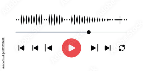 Music or Video Play Bar Icon Audio Player for Songs or Podcast Playlist Play or Pause Button Editable Stroke Vector Illustration, Media Control Interface Symbol.