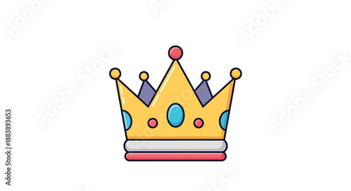 Golden Regal Crown Symbol Vector Isolated On White Background For Design Element Concepts