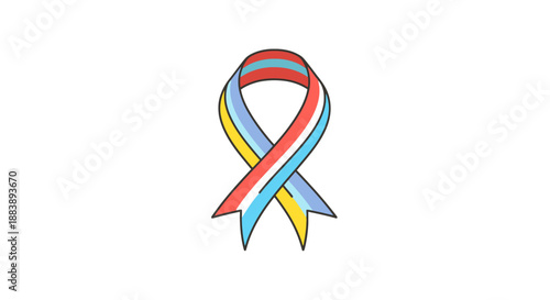 Dignity Equality and Awareness Ribbon Symbolizing Support For Diverse Gender Identities And Social Causes With Vibrant Colors Isolated On White
