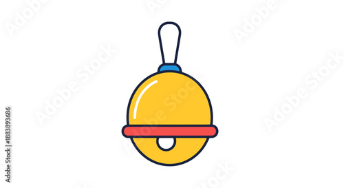 Decorative Isolated Bell Icon Symbol Festive Clapper Holiday Celebration Ornate Shiny Round Object Abstract Design Element Graphic