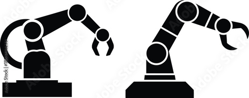Industrial robotic arm icons representing automation and advanced manufacturing technology