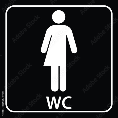 All Gender Restroom Sign. Gender Neutral Toilet Icon. Vector Line Flat Pictogram WC