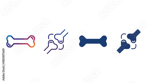 A colorful illustration of dog bones and paws on a white background