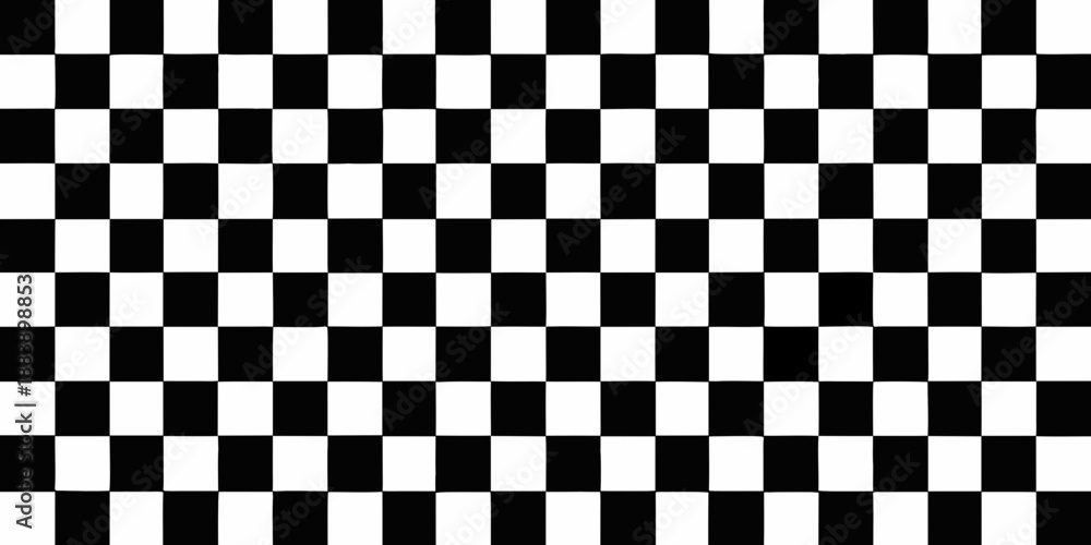 Fototapeta premium A classic black and white checkered pattern fills the entire image frame