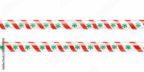 Red and white striped candy cane pattern on a transparent background