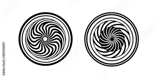 Celtic Knot Mandala Set of 2 Abstract Tribal Circle Spirals and Geometric Vector Ornaments