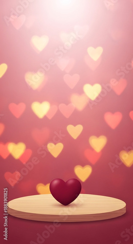 Heart shape subtly shines with love background