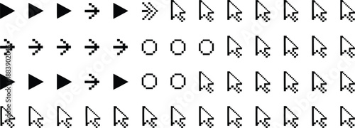 Set of Arrow and Circle Icons , arrow, circle, icon, set, design, symbol, direction, 