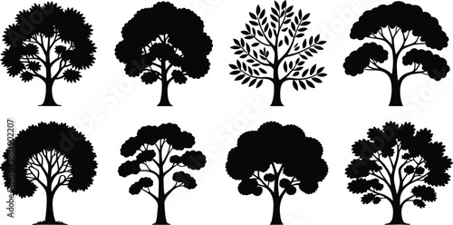 Tree Silhouettes Collection , tree, trees, silhouette, silhouettes, nature, 