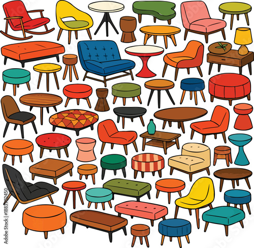 Chair furniture design and armchair seat office interior icon. Home object isolated vector illustration and room symbol style