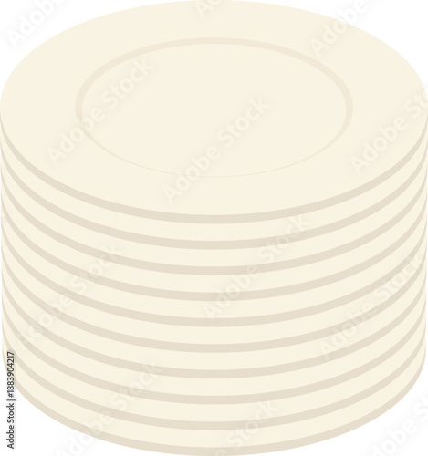 積み重ねたお皿のアイコン