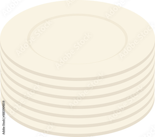 積み重ねたお皿のアイコン