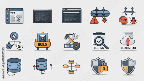 Software Development and IT Operations Icon Set