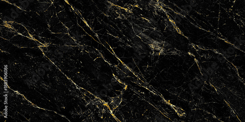 Luxury Black Marble Texture with Golden Veins  Dark Stone Background