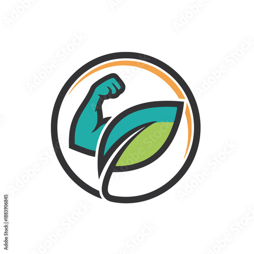 Eco-friendly symbol emphasizing sustainability through a clenched fist gripping a leaf to promote environmental activism and