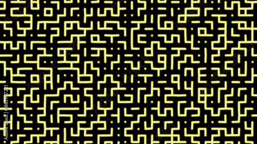 Yellow Maze Pattern Animation Background Texture
