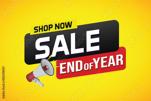 End of year Sale word concept vector illustration with lines and 3d style, landing page, template, ui, web, mobile app, poster, banner, flyer, background, gift card, coupon, label, wallpaper

