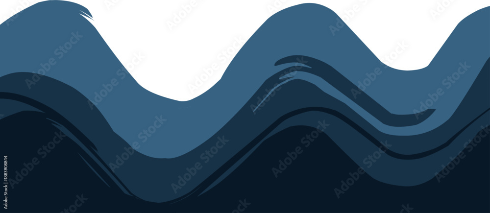 Fototapeta premium Wave waves ilustration deep sea ocean vector element design 