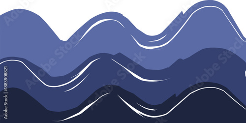 Wave waves ilustration deep sea ocean vector element design 