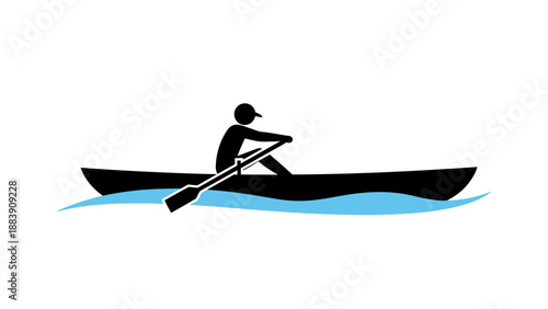 person rowing a boat on water.