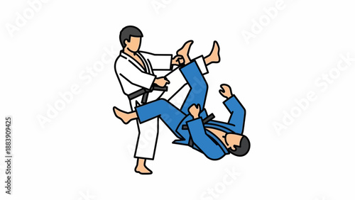 Martial arts training with judo practitioners.
