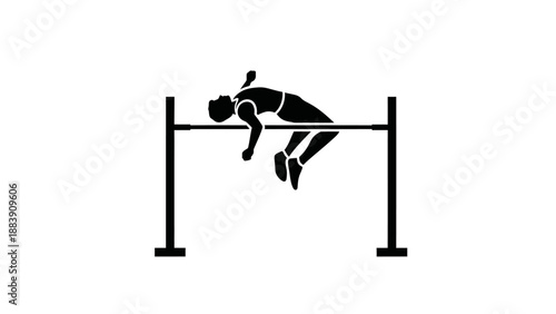 Athlete clearing hurdle obstacle in track.