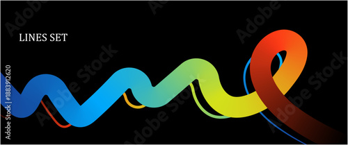 Wave Color Lines Pattern. Abstract Background with Gradient Line Shapes.