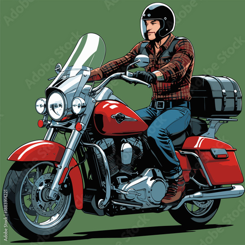 picture of a red American cruiser motorcycle