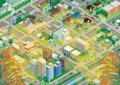 街並みの立体図.