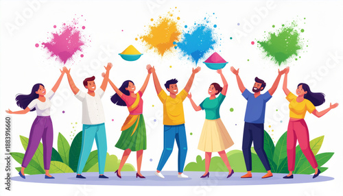 Holi Festival Vector Illustration