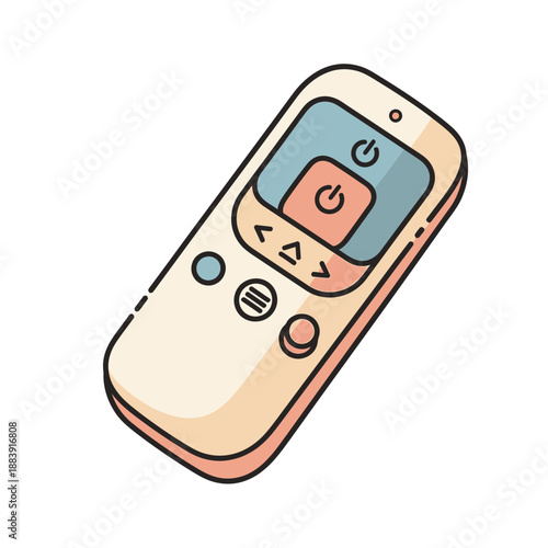 Modern remote control device with functional buttons and sleek design suitable for various