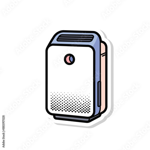digital air purifier illustration with modern design and sleek appearance for home or office use