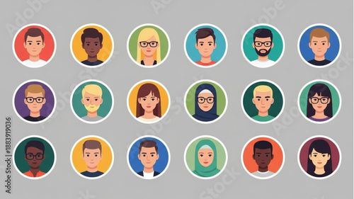 Collection of Diverse User Profile Avatars.