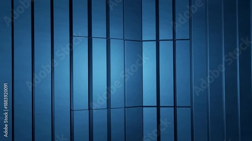 Blue animated background in clean vector motion graphics style. Vertical stripes spanning full height, evenly spaced, with subtle width variation. Stripes gently drift horizontally.