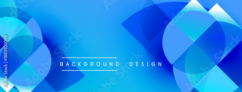 Abstract blue background. Overlapping circles create dynamic visual effect. Modern design suitable for banners, presentations.