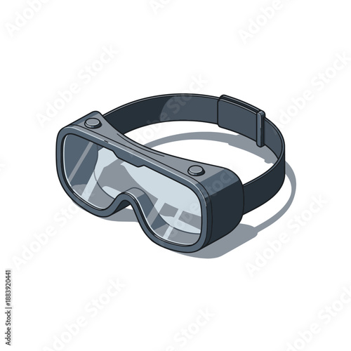 Vector illustration of industrial safety goggles or protective eyewear. perfect for safety manuals, industrial equipment catalogs, occupational health posters, and laboratory supply icons