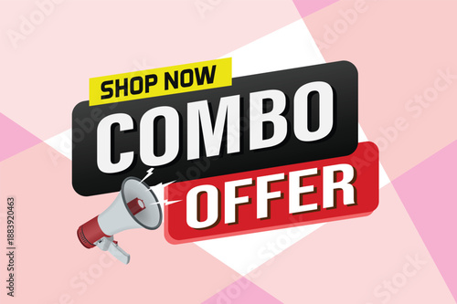 combo offer sale word mega phone concept vector illustration and 3d style, landing page, template, ui, web, mobile app, poster, banner, flyer, background, gift card, coupon, label, wallpaper


