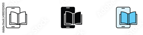 Digital e-book icon vector. mobile learning and online education symbol. vector illustration.