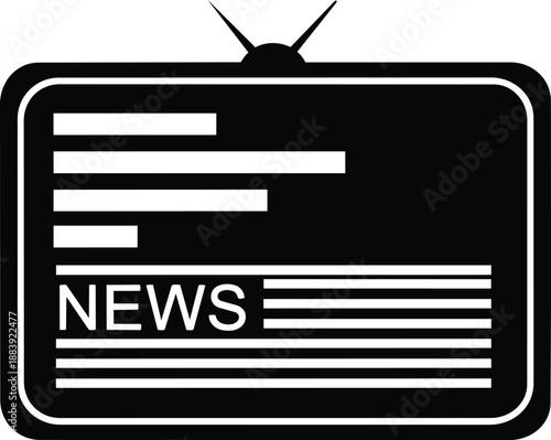 News television screen with lines and text on screen news