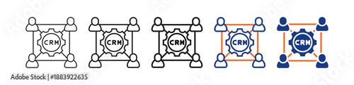 Crm Integration Different Set Vector Icon