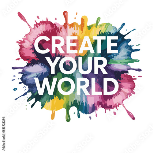 Artistic Watercolor Square Illustration for Vibrant T-Shirt Print