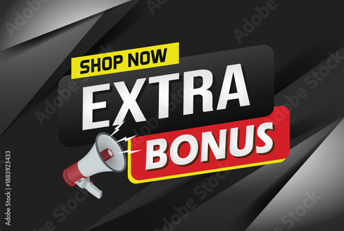 extra bonus word concept vector illustration with lines 3d style for social media landing page, template, ui, web, mobile app, poster, banner, flyer, background, gift card, coupon, label, wallpaper

