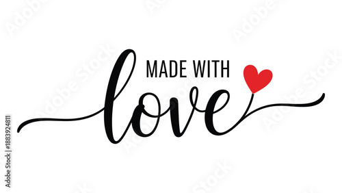 Handwritten message expressing love isolated on white background, Vector