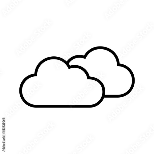 cloudy weather icon. Very cloudy weather. Perfect for weather forecast, mobile apps, websites and interface design. Vector flat illustration.	
