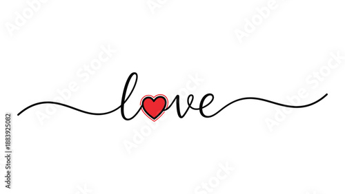 Elegant love script isolated on white background, Vector