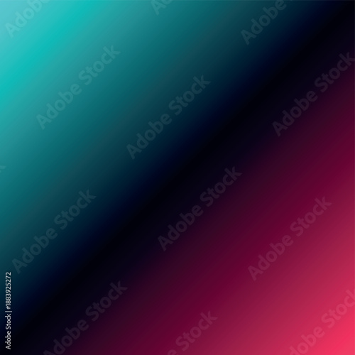 Vibrant teal to deep red diagonal gradient background.