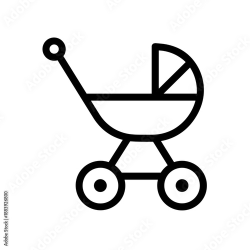 Minimalist parenting baby stroller icon