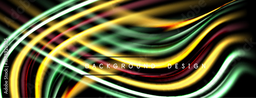 Abstract flowing lines create vibrant, dynamic background. Colors blend, forming futuristic visual experience. Smooth curves suggest movement, energy.