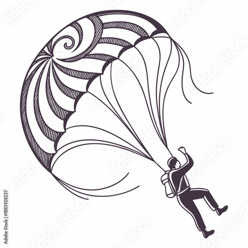 Abstract Wind Flow with Curved Lines Vector Icon Design